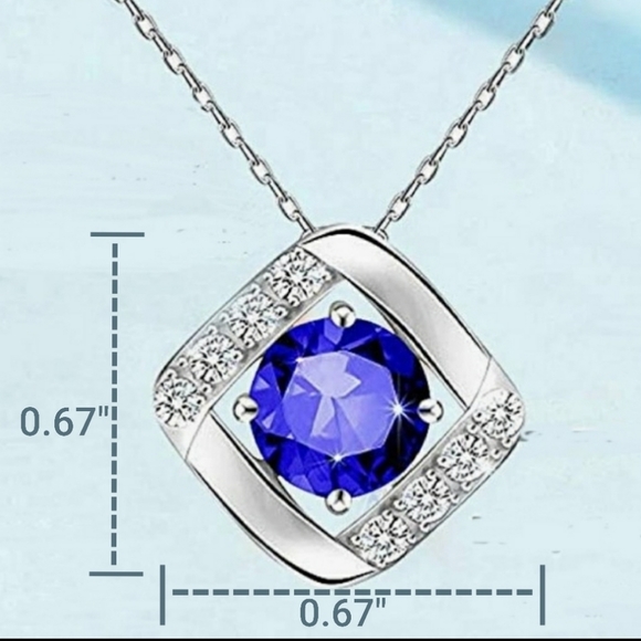 NEW Sapphire and Diamond Pendant Necklace - Picture 2 of 8